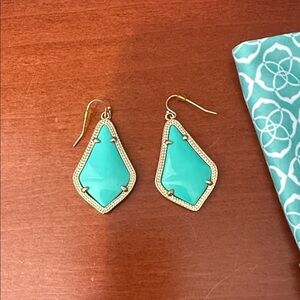 Kendra Scott Gold and Teal Earrings
